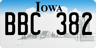 IA license plate BBC382