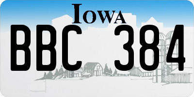 IA license plate BBC384