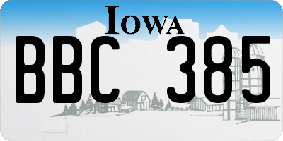 IA license plate BBC385