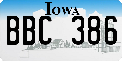 IA license plate BBC386