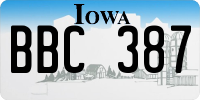 IA license plate BBC387