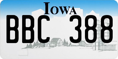 IA license plate BBC388