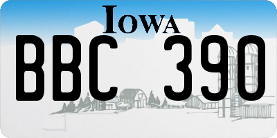 IA license plate BBC390
