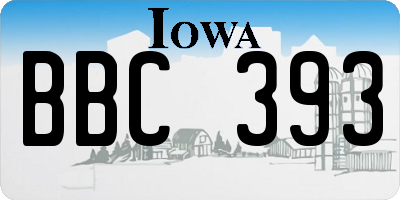 IA license plate BBC393