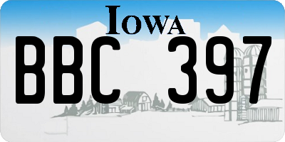 IA license plate BBC397