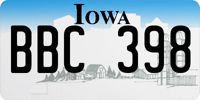 IA license plate BBC398