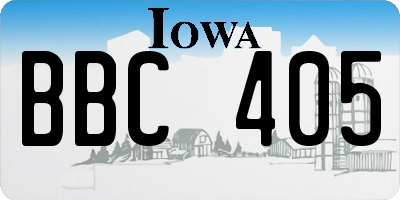 IA license plate BBC405