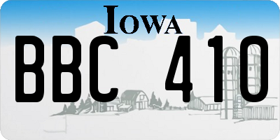 IA license plate BBC410
