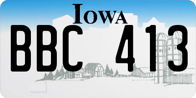 IA license plate BBC413