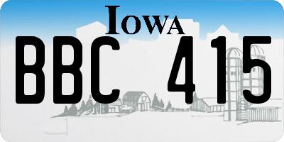 IA license plate BBC415