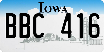 IA license plate BBC416