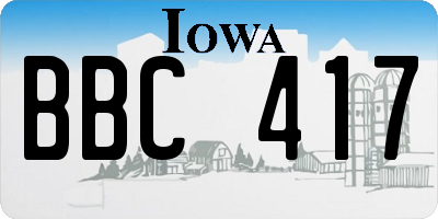 IA license plate BBC417