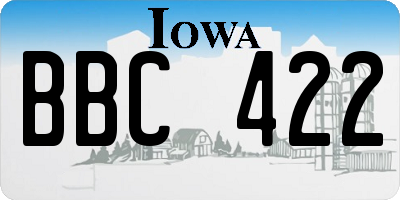 IA license plate BBC422