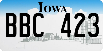 IA license plate BBC423