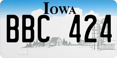 IA license plate BBC424