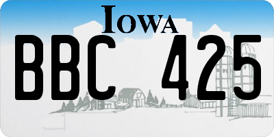IA license plate BBC425