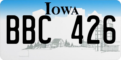 IA license plate BBC426
