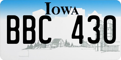 IA license plate BBC430