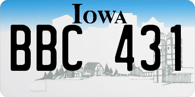 IA license plate BBC431