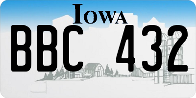 IA license plate BBC432