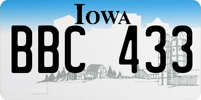IA license plate BBC433