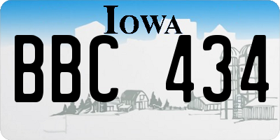 IA license plate BBC434