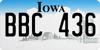 IA license plate BBC436