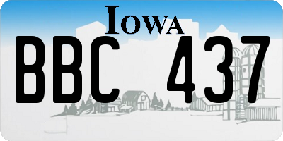 IA license plate BBC437