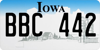 IA license plate BBC442