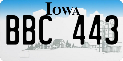 IA license plate BBC443
