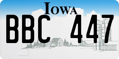 IA license plate BBC447
