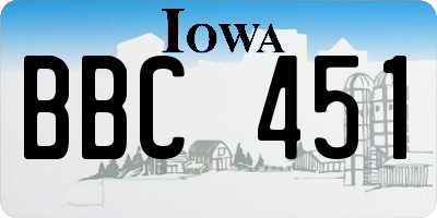 IA license plate BBC451