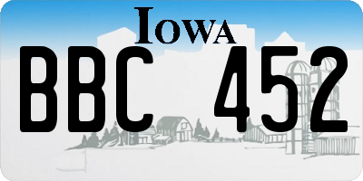 IA license plate BBC452
