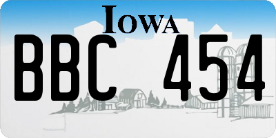 IA license plate BBC454
