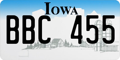 IA license plate BBC455