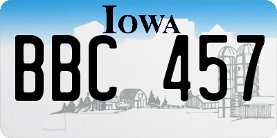 IA license plate BBC457