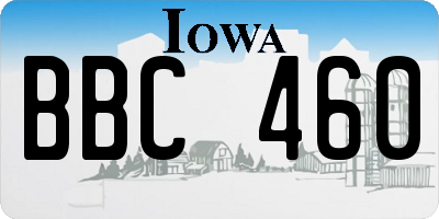 IA license plate BBC460