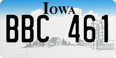 IA license plate BBC461