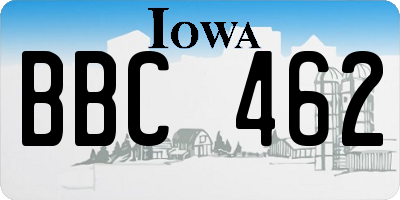 IA license plate BBC462