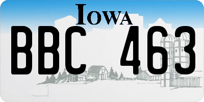 IA license plate BBC463