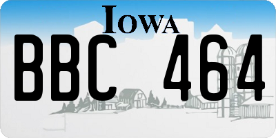 IA license plate BBC464