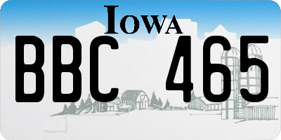 IA license plate BBC465