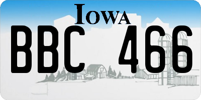 IA license plate BBC466