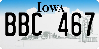 IA license plate BBC467