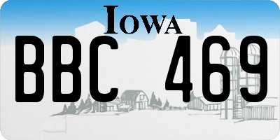 IA license plate BBC469