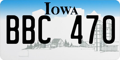 IA license plate BBC470