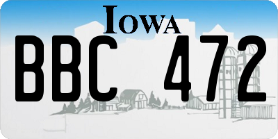 IA license plate BBC472