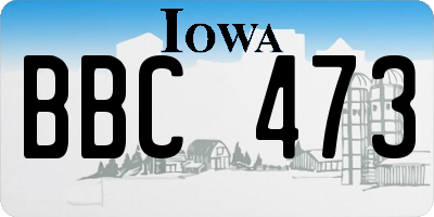 IA license plate BBC473