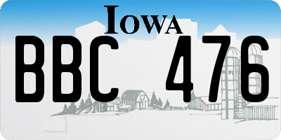 IA license plate BBC476
