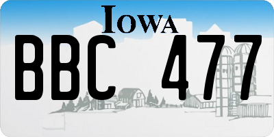 IA license plate BBC477